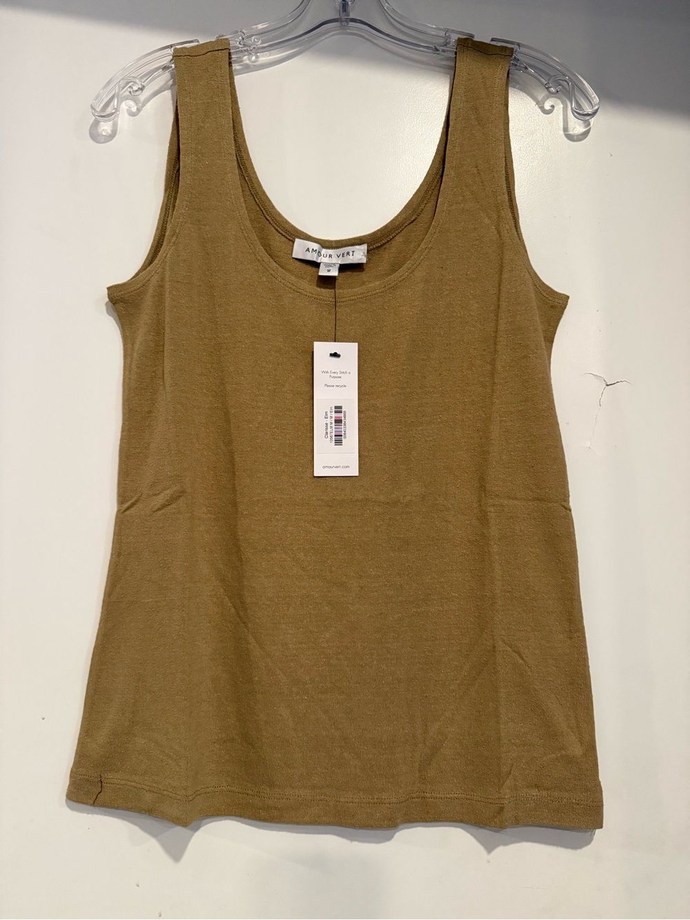 Amour Vert Clarisse Silk Tank Top Earthy Lagenlook Size M - Picture 2 of 5